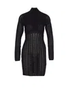 Liu •jo Punched Braided Ribbon Dress In Black