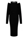Liu •jo Midi Dress With Cut-out Shoulder Details In Black