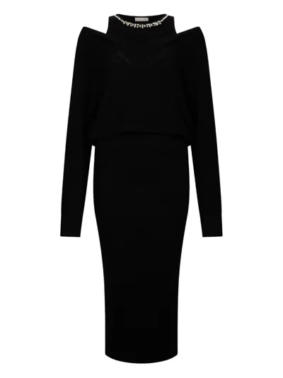 LIU •JO LIU JO KNITTED DRESS FEATURING A V-NECK