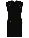 Liu •jo Buttoned Cap Sleeve Mini Dress In Black