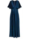 Liu •jo Liu Jo Blu Midi Dress In Satin With V-neck In Blue
