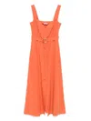 Liu •jo Liu Jo A-line Midi Dress With Button-down Front In Brown