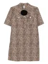 Liu •jo Leopard-print Button-front Dress In Brown