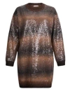 Liu •jo Gradient Brown Sequined Knit Mini Dress In Brown