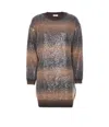 Liu •jo Gradient Brown Sequined Knit Mini Dress In Brown