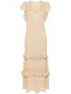 Liu •jo Lurex-detail Maxi Dress In Golden