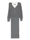 Liu •jo Liu Jo Grey Knitted Dress Featuring A V-neck In Gray
