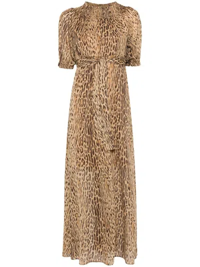Liu •jo Liu Jo Animalier Long Dress In Multicolour