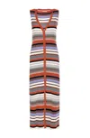 Liu •jo Liu Jo Multicolor Stripes Midi Dress In Multicolour