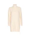 Liu •jo Turtleneck Long Sleeve Glitter Sequin Dress In Neutral