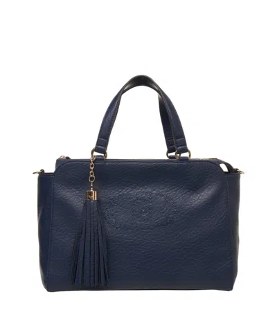 Liu •jo Eco-leather Bag With Logo Print In Blue