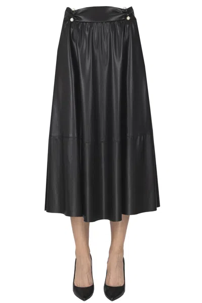 Liu •jo Eco-leather Skirt In Black