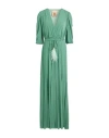 Liu •jo Eid Collection Woman Maxi Dress Green Size 2 Viscose, Polyamide, Polyester, Elastane