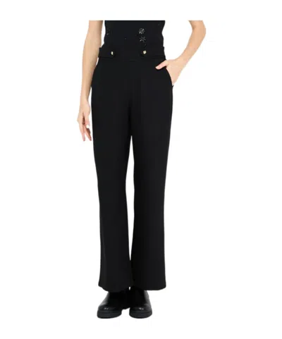 Liu •jo Elastic Waist Casual Pants In Black