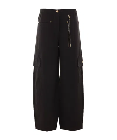 Liu •jo Elastic Waist Casual Pants In Black