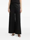 Liu •jo Elastic-waist Wide-leg Trousers In Black
