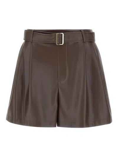 Liu •jo Elasticated-belted Shorts In Brown