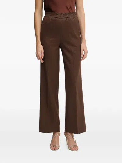 Liu •jo Elasticated-waist Trousers In Brown