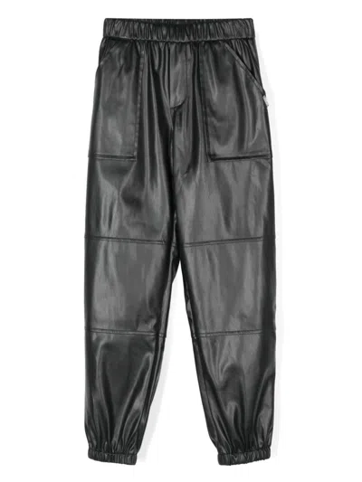 Liu •jo Kids' Elasticated-waistband Trousers In Black