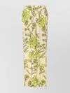Liu •jo Elasticized Waist Floral Print Wide Leg Trousers