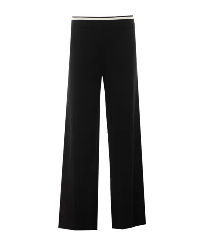 Liu •jo Elastic-waist Casual Trousers In Black