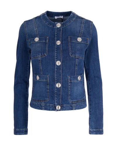 Liu •jo Liu Jo Elegant Button-up Coat For Women In Den.blue Dk.buttons