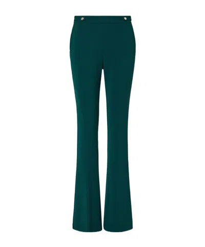 Liu •jo Elegant Flare Pants In Dark Green
