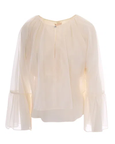 Liu •jo Liu Jo Elegant Women's Mini Shirt In Soft Milk