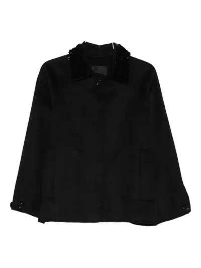 Liu •jo Embellished-collar Jacket In Black