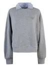 Liu •jo Embellished-collar Sweatshirt In Gray