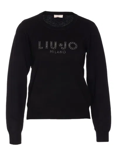 LIU •JO EMBELLISHED CREW NECK SWEATER