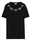 Liu •jo Embellished Crew-neck T-shirt In Black