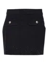 Liu •jo Embellished-crystal Pocket Mini Skirt In Black