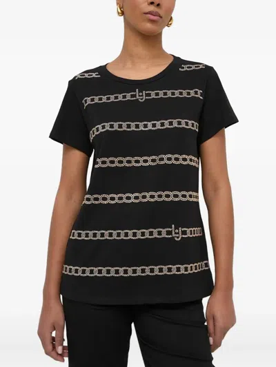 Liu •jo Embellished-detail T-shirt In Black