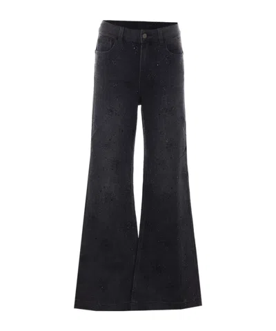 Liu •jo Liu Jo Embellished Flared Jeans In Gray