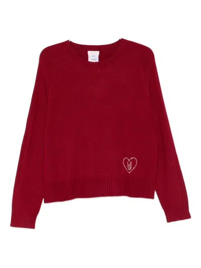LIU •JO EMBELLISHED-HEART SWEATER