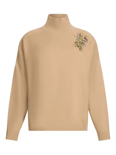 Liu •jo Embellished Jumper In Brown