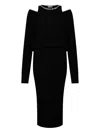 Liu •jo Embellished Knit Midi Dress In Black