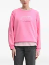 Liu •jo Embellished-logo Sweatshirt In Pink