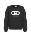 Liu •jo Embellished Logo Sweatshirt With Pearl In Black