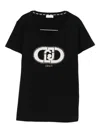 Liu •jo Embellished-logo T-shirt In Black