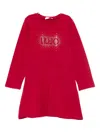 Liu •jo Embellished Long-sleeve Dress In Red