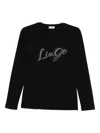 Liu •jo Embellished Long-sleeve Top In Black