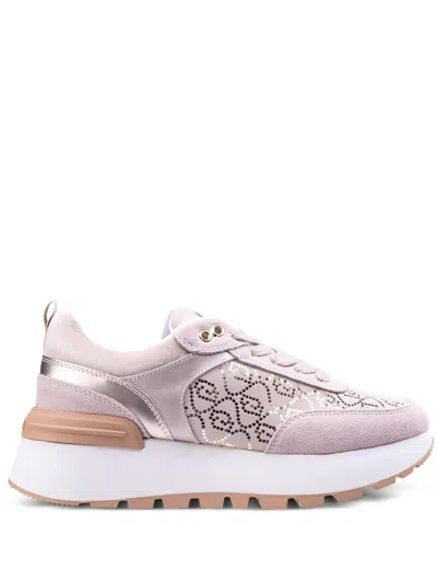 Liu •jo Embellished Platform Sneakers In Pink