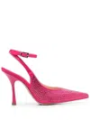 Liu •jo Embellished Pointed-toe Pumps In Pink