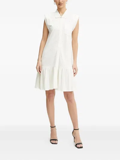Liu •jo Embellished Ruffle Dress In White