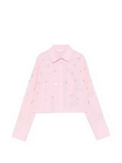 Liu •jo Embellished Shirt In Pink