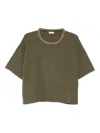 Liu •jo Embellished Short-sleeved Top In Green
