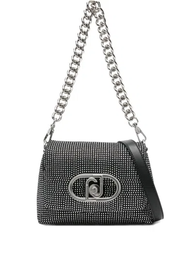 Liu •jo Small Logo Bag With Removable Chain Strap In Black