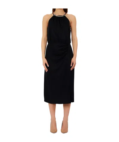 Liu •jo Liu Jo Embellished Sleeveless Midi Dress In Black